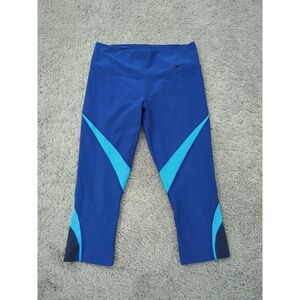 Nike Leggings Womens M Blue Colorblock Dri-Fit Power Legend Capri Training